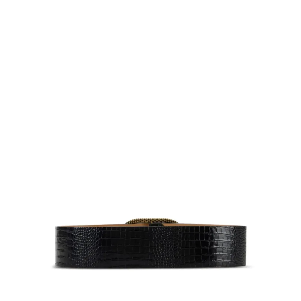 DAMES Elisabetta Franchi Riemen^Luxe Leren Riem Nero