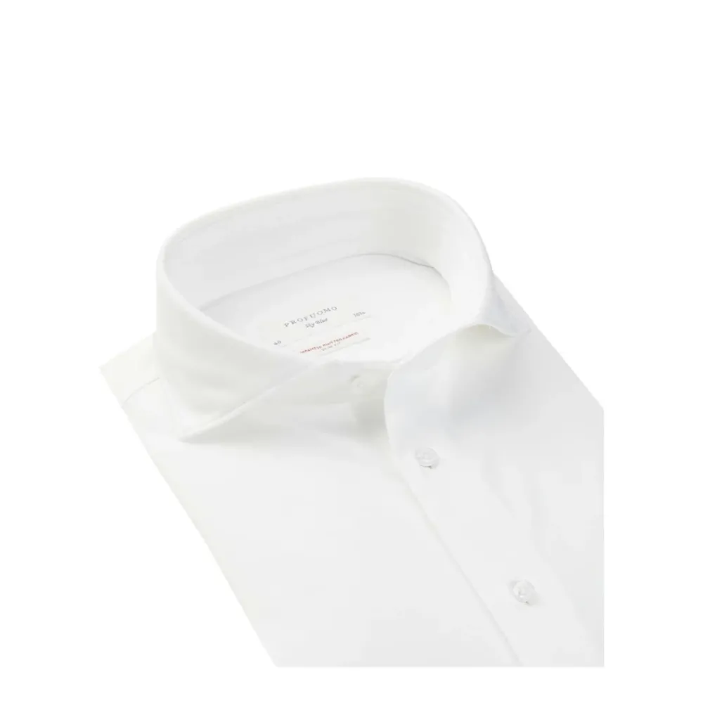 Heren Profuomo Luxe Navy Japans Gebreid Overhemd