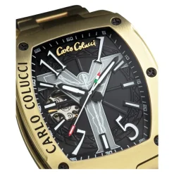 Heren Carlo Colucci Horloges^Luxe Roestvrijstalen Horloge met Vouwsluiting