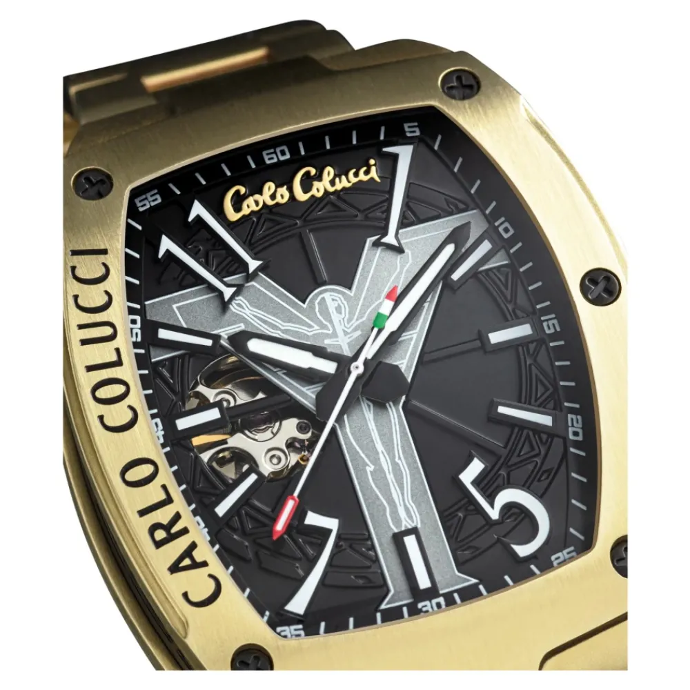 Heren Carlo Colucci Horloges^Luxe Roestvrijstalen Horloge met Vouwsluiting