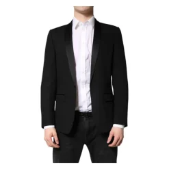 Heren Dolce & Gabbana Kostuums^Luxe Slim Fit Blazer van Zijdemix