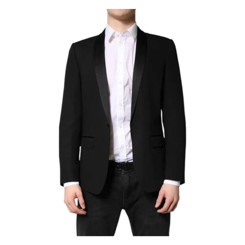Heren Dolce & Gabbana Kostuums^Luxe Slim Fit Blazer van Zijdemix