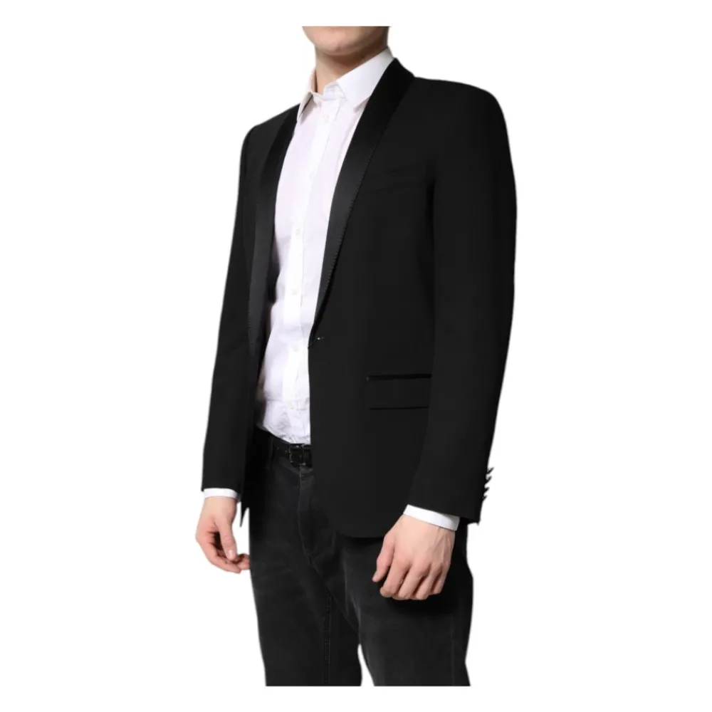 Heren Dolce & Gabbana Kostuums^Luxe Slim Fit Blazer van Zijdemix