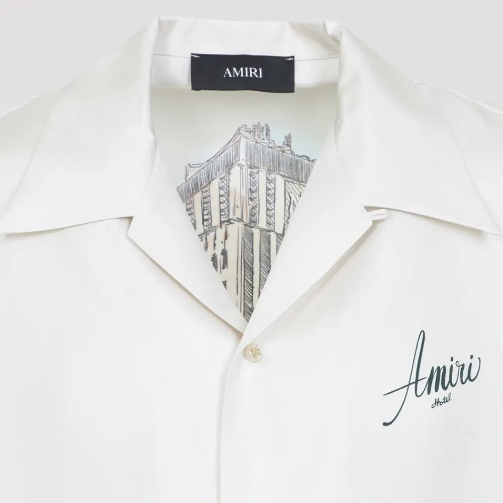 Heren Amiri Overhemden^Luxe Zijden Overhemd