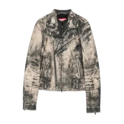 DAMES Diesel L-Uxure Lederen jack met ritssluiting