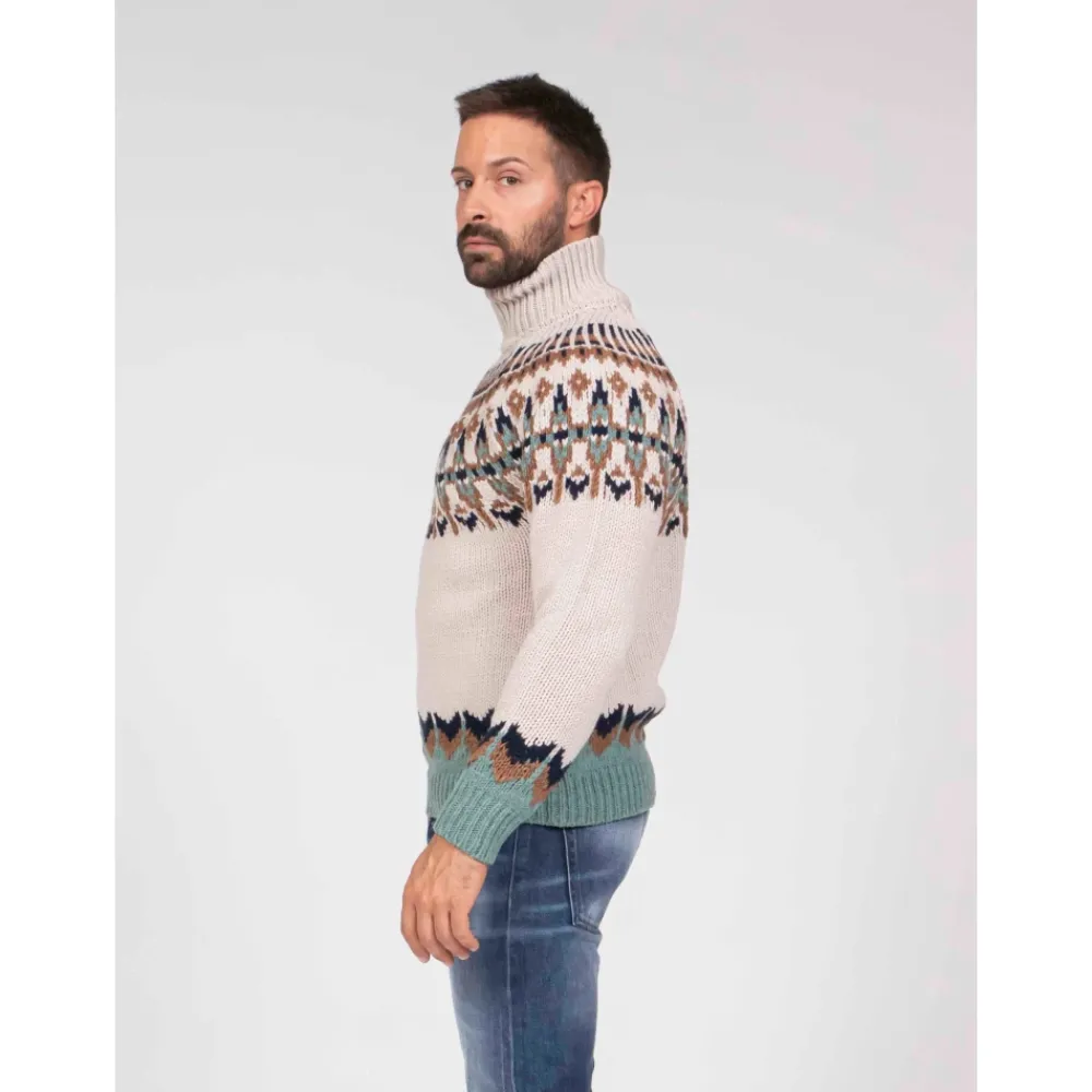 Heren Dondup Truien & Vesten^Maglia dolcevita regular in lana jacquard