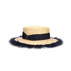 DAMES Borsalino Marabou Strohoed - Magiostrina Stijl