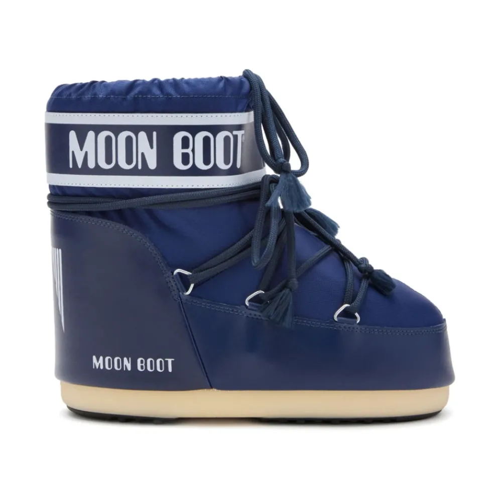 Heren Moon Boot Marine Logo Print Veterschoenen