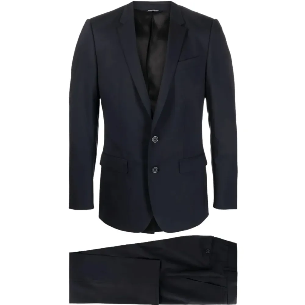 Heren Dolce & Gabbana Marine Slim Fit Wollen Pak