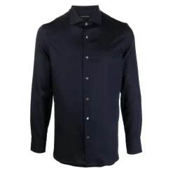 Heren Emporio Armani Overhemden^Marinee katoenen overhemd