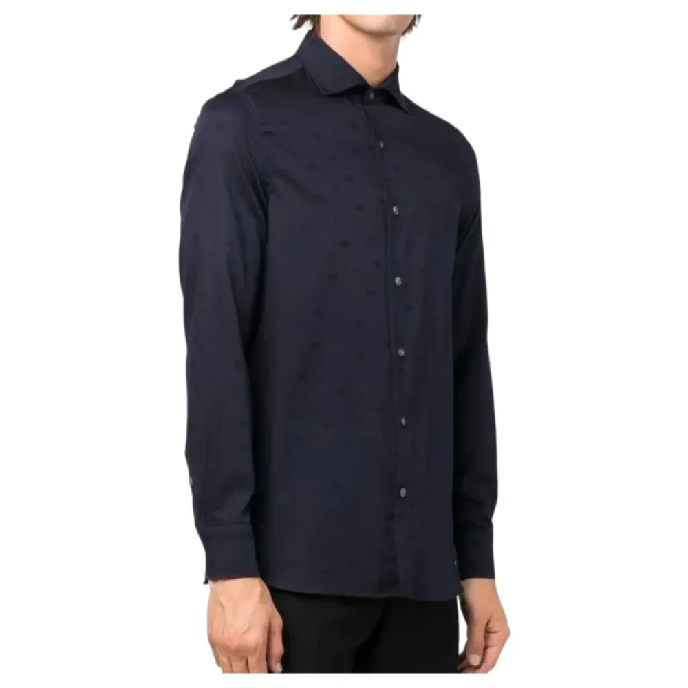 Heren Emporio Armani Overhemden^Marinee katoenen overhemd