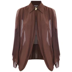 DAMES Kocca Blouses^Maroen Sheer Blouse met Gouden Sluiting