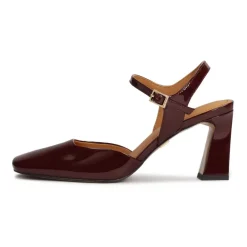 DAMES Kazar Pumps^Maroon gelakte semi-open pumps
