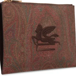 DAMES Etro Clutches^Medium Arnica Pouch met Pegaso Detail