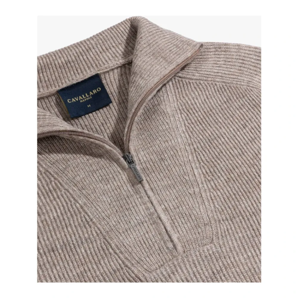 Heren Cavallaro Truien & Vesten^Melange Half Zip Pullover