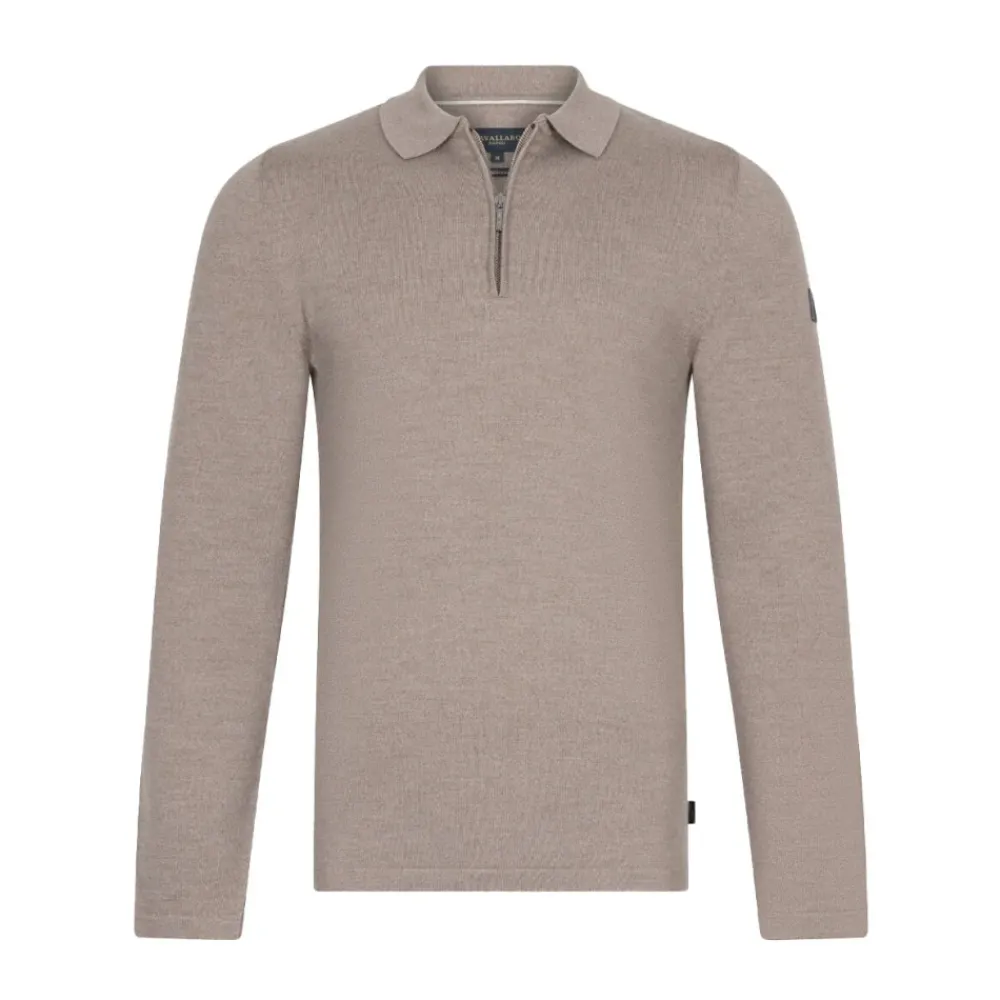 Heren Cavallaro Shirts^Merino Lange Mouw Zip Polo