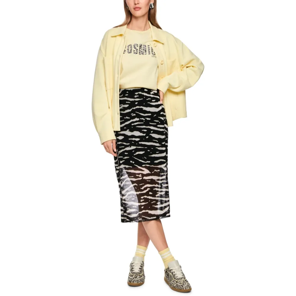 DAMES Marc Cain Rokken^Mesh Rok met Dierenprint