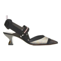 DAMES Fendi Mesh Slingbacks met Metallic Hak