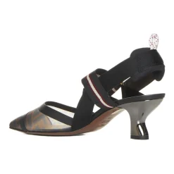 DAMES Fendi Mesh Slingbacks met Metallic Hak