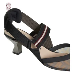 DAMES Fendi Mesh Slingbacks met Metallic Hak