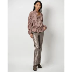 DAMES Dante 6 Jeans^Metallic Denim Wijde Pijp Broek