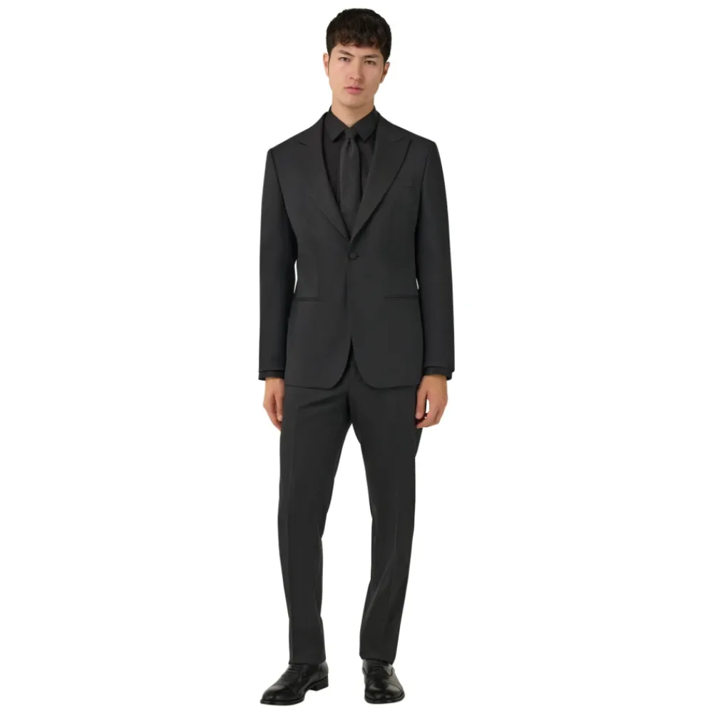 Heren Boggi Milano Kostuums^Micro Textured Suit in a Stretch Wool Blend