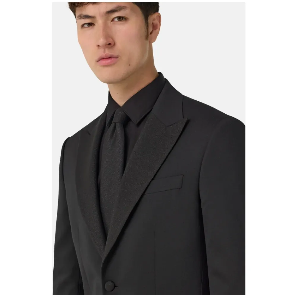Heren Boggi Milano Kostuums^Micro Textured Suit in a Stretch Wool Blend