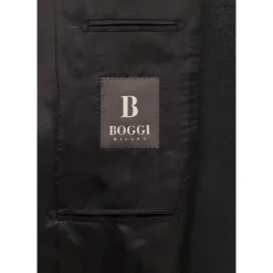 Heren Boggi Milano Kostuums^Micro Textured Suit in a Stretch Wool Blend