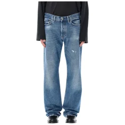 Heren Acne Studios Jeans^Mid Blue Distressed Jeans AW25