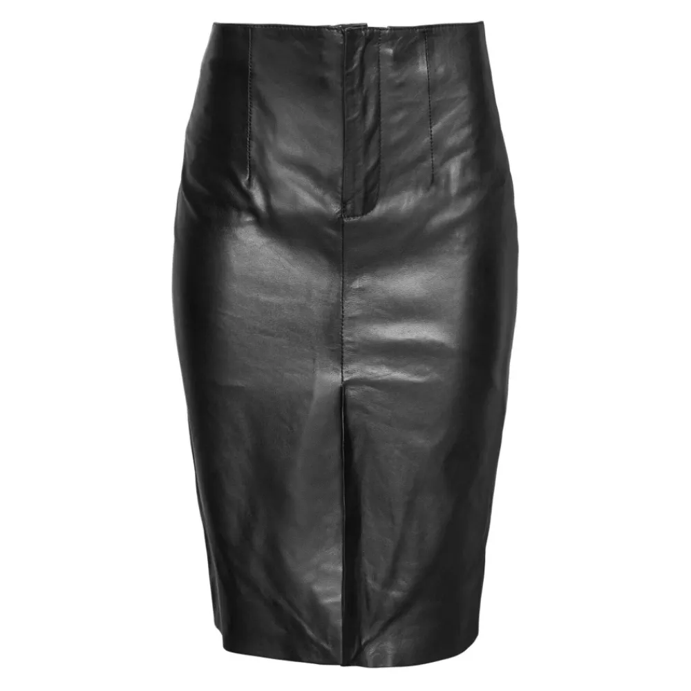 DAMES Bugatti Rokken^Midi Leren Rok