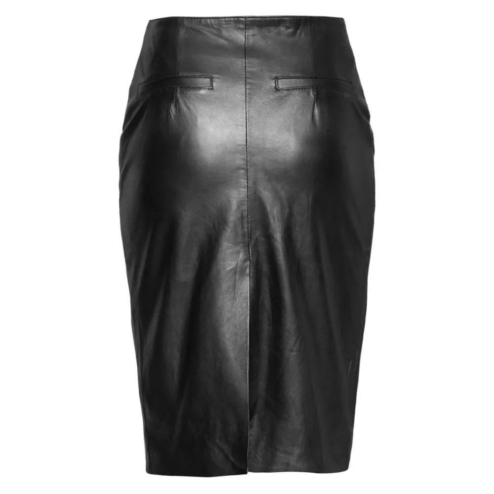 DAMES Bugatti Rokken^Midi Leren Rok