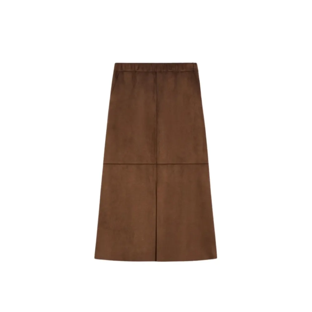 DAMES Pennyblack Rokken^Midi suède rok met elastaan