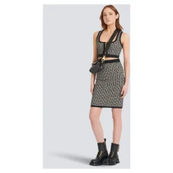 DAMES Balmain Rokken^Midi-gebreide rok met monogram