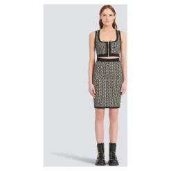 DAMES Balmain Rokken^Midi-gebreide rok met monogram