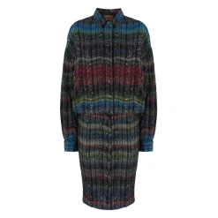 DAMES Missoni Jurken^Midi-jurk met V-hals en golfpatroon