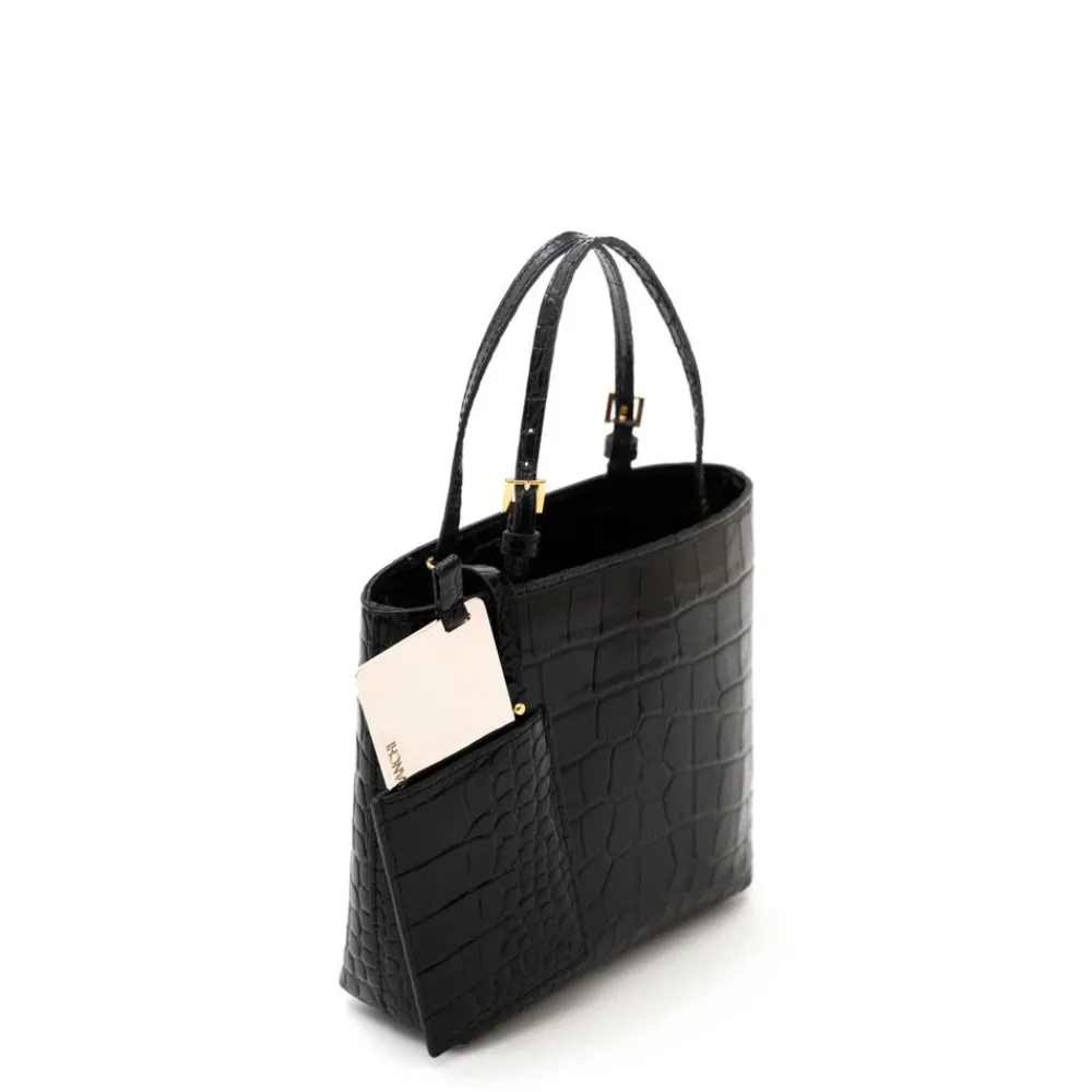 DAMES Elisabetta Franchi Heuptassen^Mini Leren Tote Bag met Logo Bedels