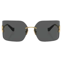 DAMES Miu Miu Wraparound Goudkleurige Zonnebril