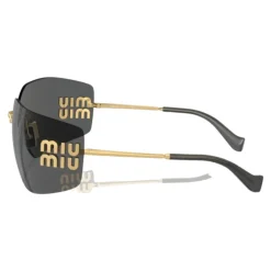 DAMES Miu Miu Wraparound Goudkleurige Zonnebril