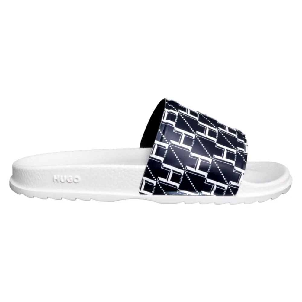 Heren Hugo Slippers^Moderne Open Achter Slides Wit