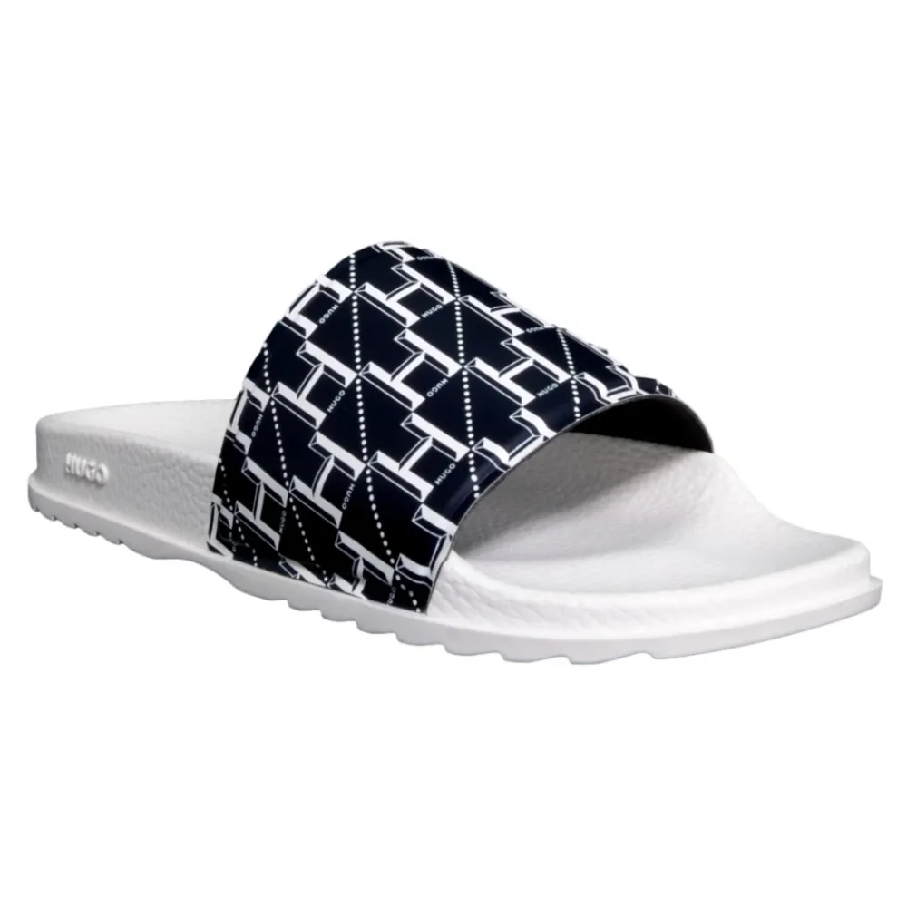 Heren Hugo Slippers^Moderne Open Achter Slides Wit