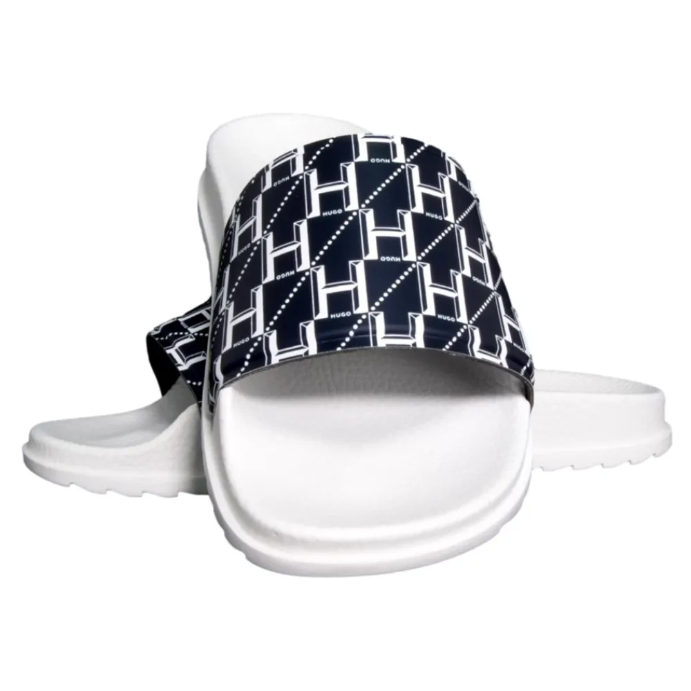 Heren Hugo Slippers^Moderne Open Achter Slides Wit