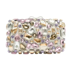 DAMES Self Portrait Multi Crystal Embellished Clutch Bag