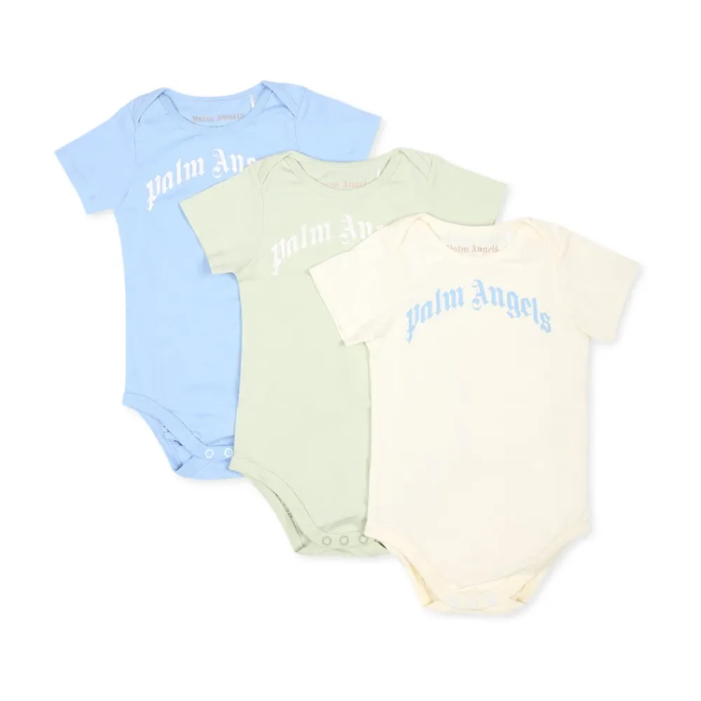 Palm Angels Multicolor Bodysuit Set met Korte Mouwen