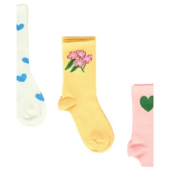 Mini Rodini Ondergoed & Sokken^Multicolor Hart Bloem Sokkenset