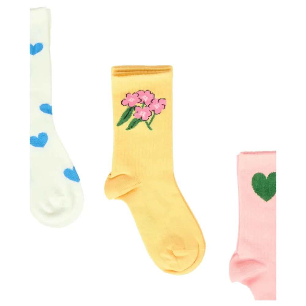 Mini Rodini Ondergoed & Sokken^Multicolor Hart Bloem Sokkenset