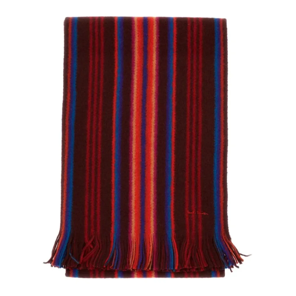 Heren Paul Smith Multistreep Merino Wollen Sjaal