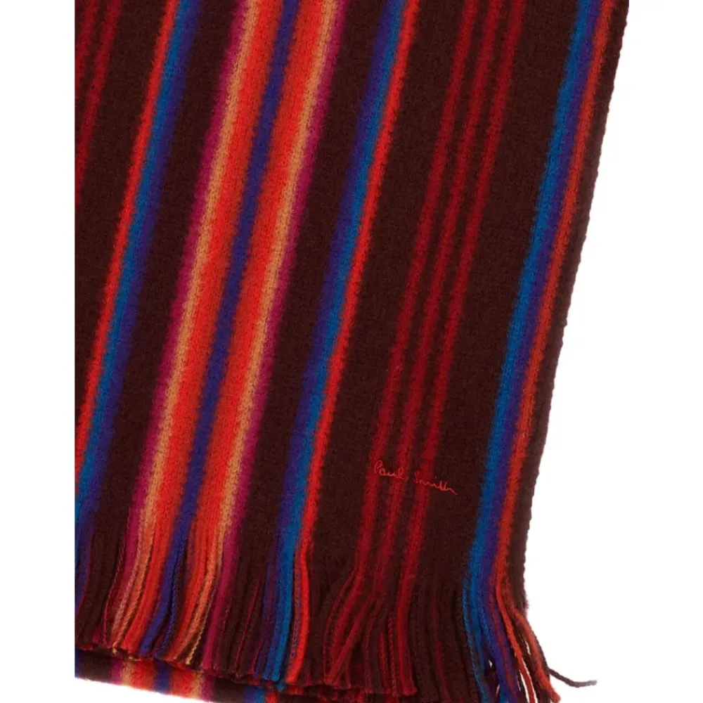 Heren Paul Smith Multistreep Merino Wollen Sjaal