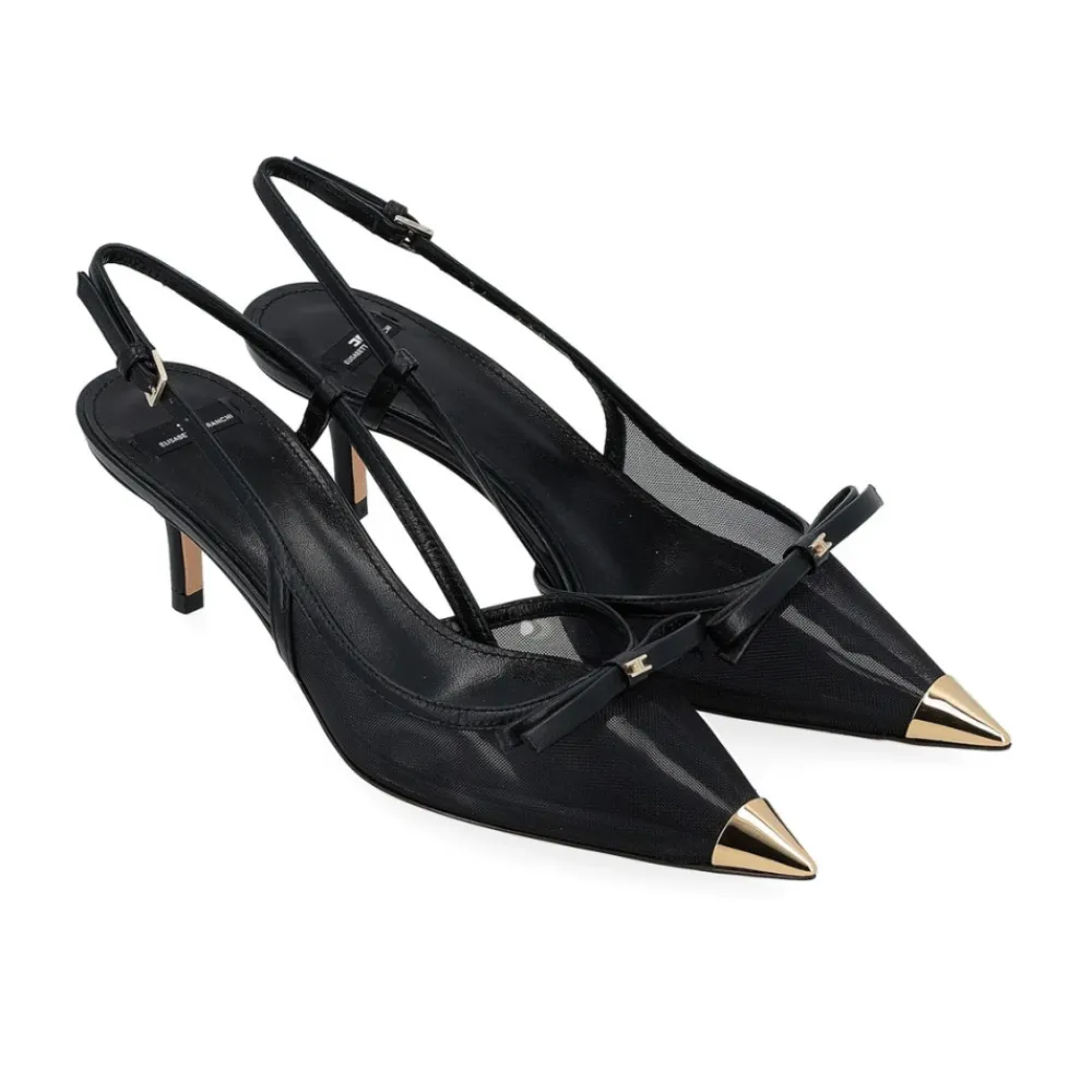DAMES Elisabetta Franchi Nappa leer en mesh slingback