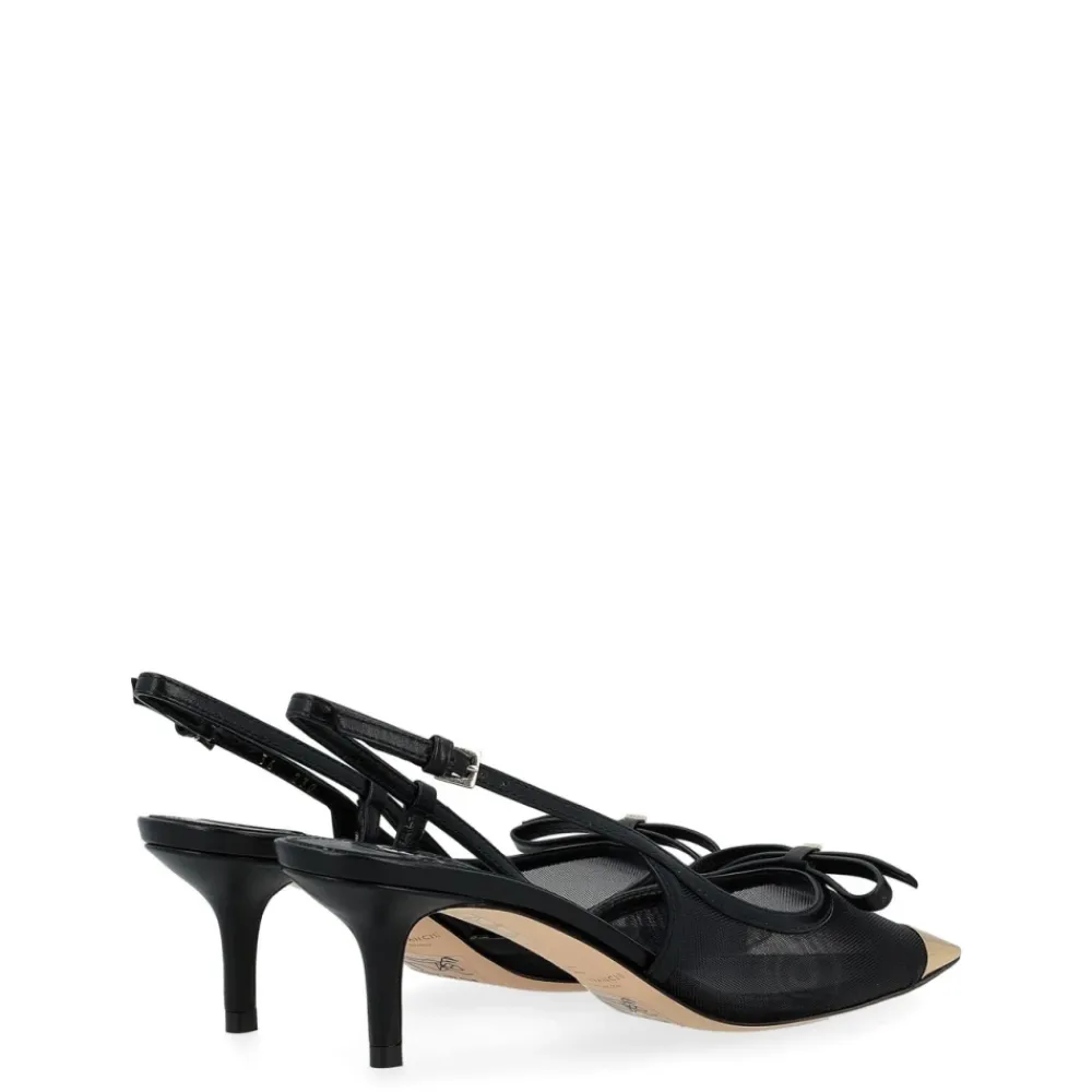 DAMES Elisabetta Franchi Nappa leer en mesh slingback