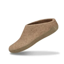 Heren Glerups Pantoffels^Natuurlijke Wollen Pantoffels in Zandkleur